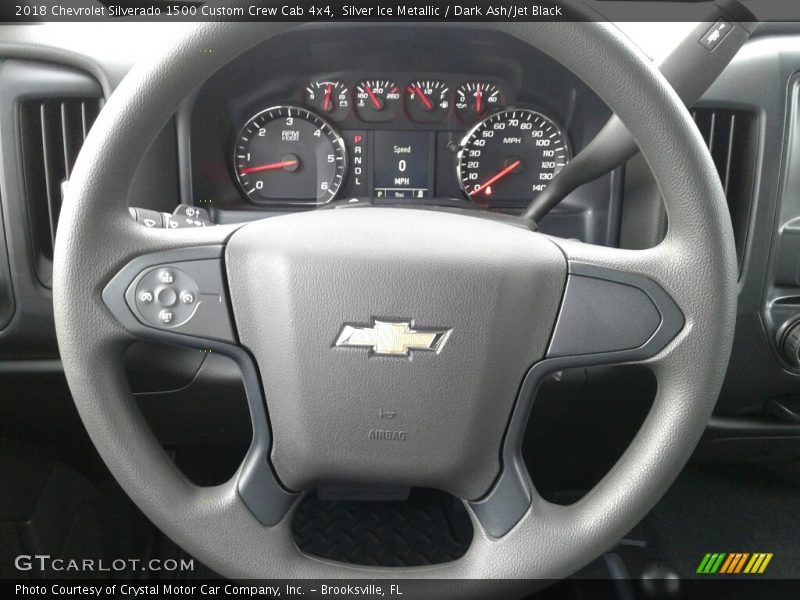 Silver Ice Metallic / Dark Ash/Jet Black 2018 Chevrolet Silverado 1500 Custom Crew Cab 4x4