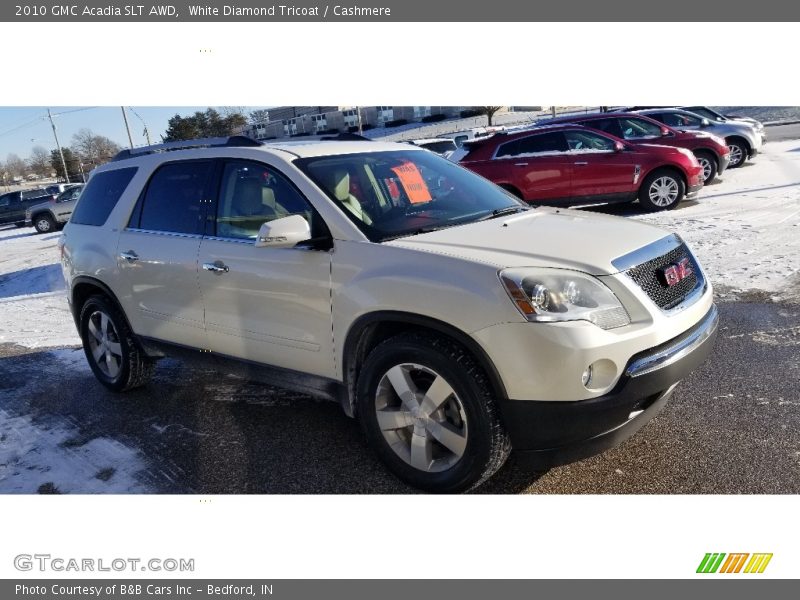 White Diamond Tricoat / Cashmere 2010 GMC Acadia SLT AWD