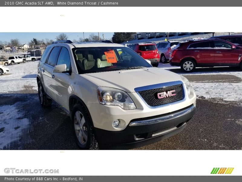 White Diamond Tricoat / Cashmere 2010 GMC Acadia SLT AWD