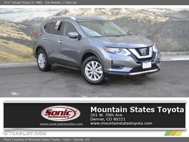 Gun Metallic / Charcoal 2017 Nissan Rogue SV AWD