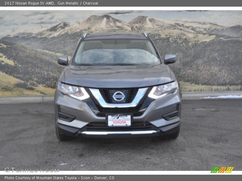 Gun Metallic / Charcoal 2017 Nissan Rogue SV AWD