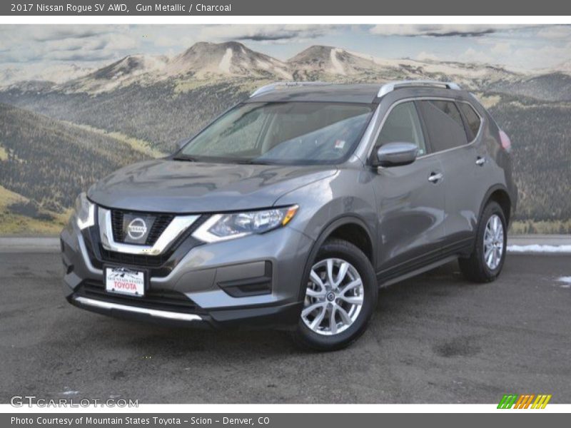 Gun Metallic / Charcoal 2017 Nissan Rogue SV AWD