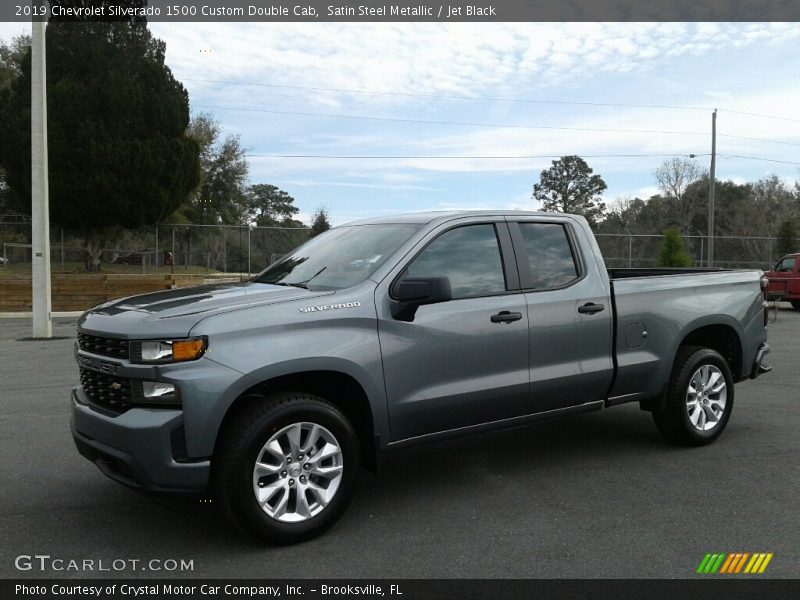 Satin Steel Metallic / Jet Black 2019 Chevrolet Silverado 1500 Custom Double Cab