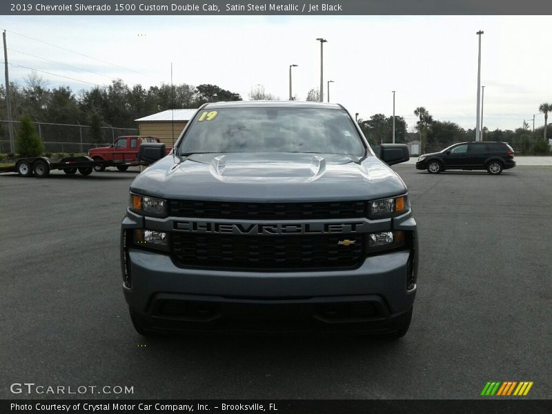 Satin Steel Metallic / Jet Black 2019 Chevrolet Silverado 1500 Custom Double Cab