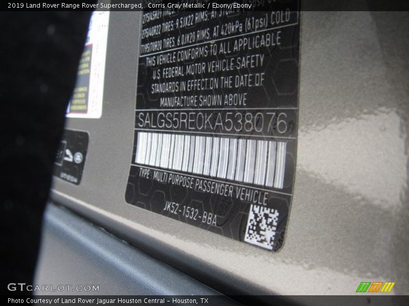 Corris Gray Metallic / Ebony/Ebony 2019 Land Rover Range Rover Supercharged