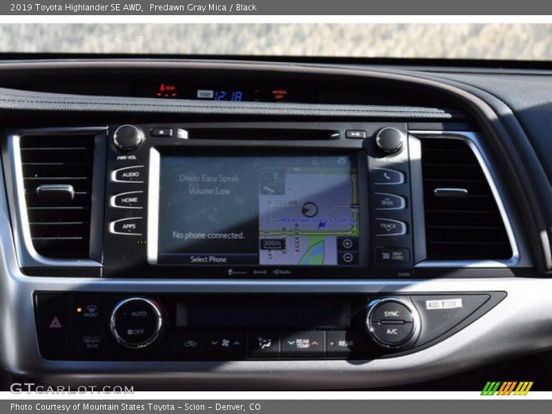 Predawn Gray Mica / Black 2019 Toyota Highlander SE AWD