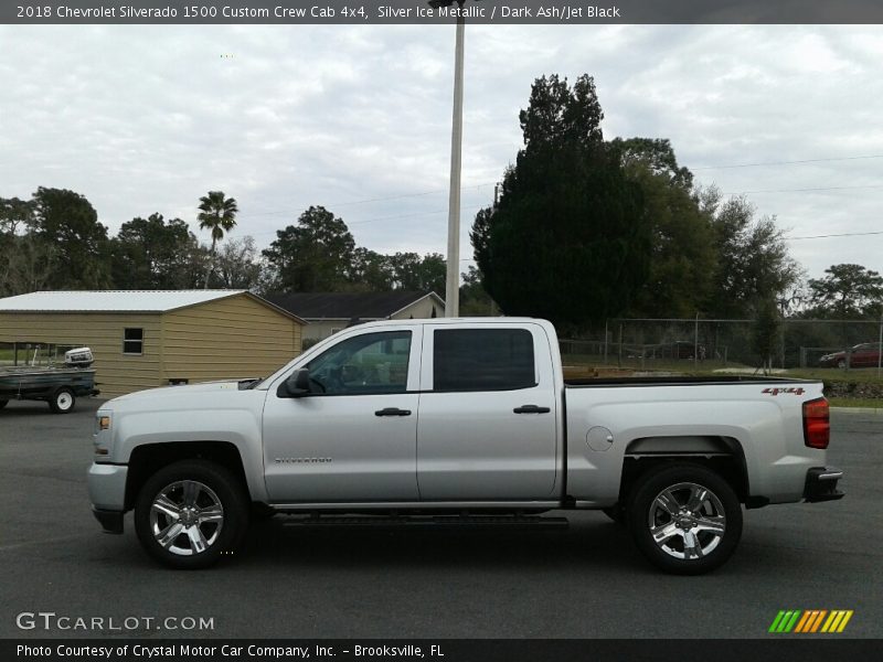 Silver Ice Metallic / Dark Ash/Jet Black 2018 Chevrolet Silverado 1500 Custom Crew Cab 4x4