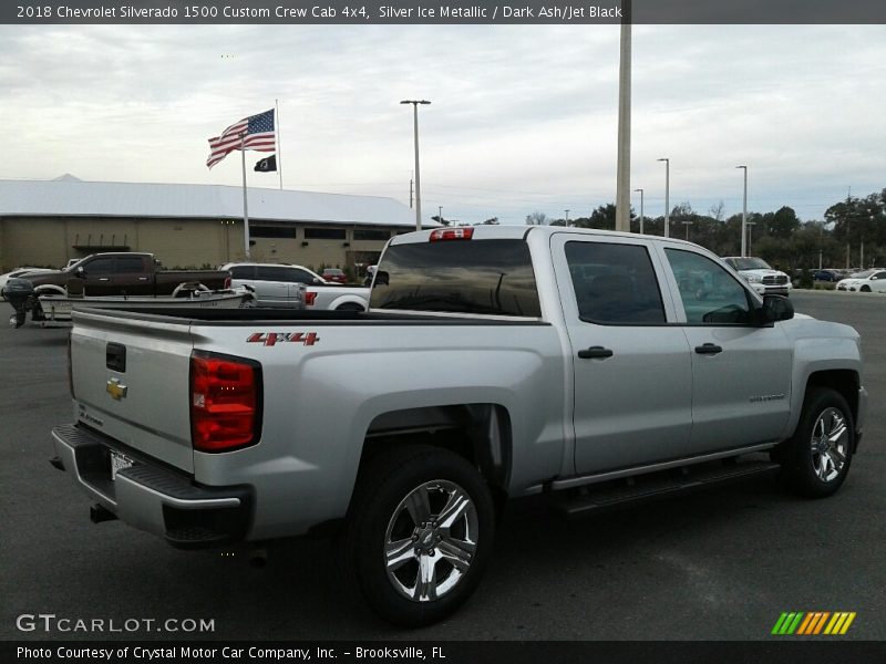 Silver Ice Metallic / Dark Ash/Jet Black 2018 Chevrolet Silverado 1500 Custom Crew Cab 4x4