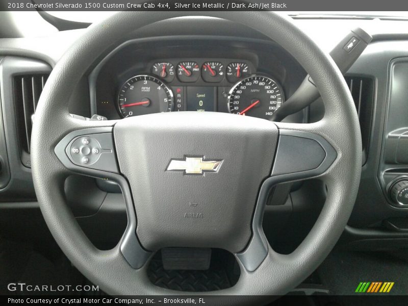 Silver Ice Metallic / Dark Ash/Jet Black 2018 Chevrolet Silverado 1500 Custom Crew Cab 4x4