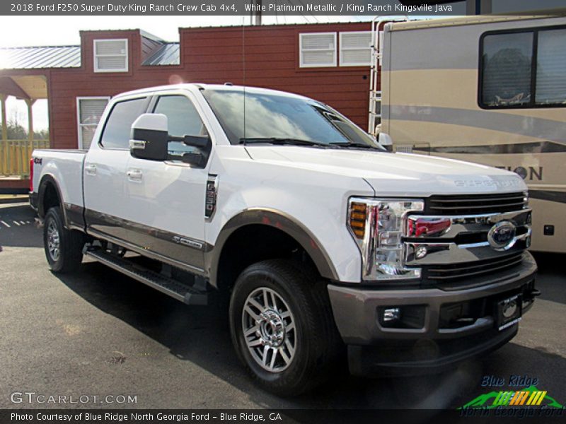 White Platinum Metallic / King Ranch Kingsville Java 2018 Ford F250 Super Duty King Ranch Crew Cab 4x4