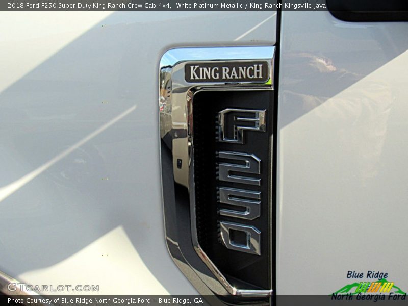 White Platinum Metallic / King Ranch Kingsville Java 2018 Ford F250 Super Duty King Ranch Crew Cab 4x4