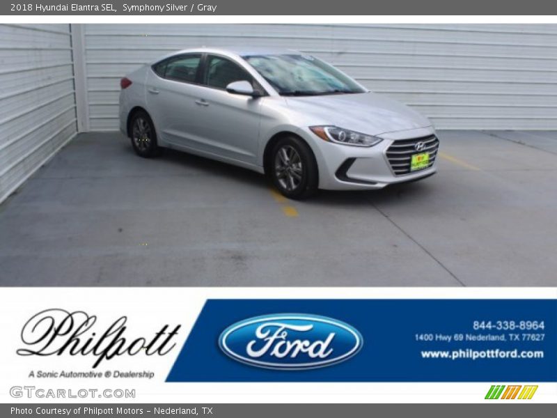 Symphony Silver / Gray 2018 Hyundai Elantra SEL