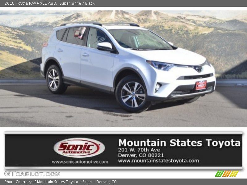 Super White / Black 2018 Toyota RAV4 XLE AWD
