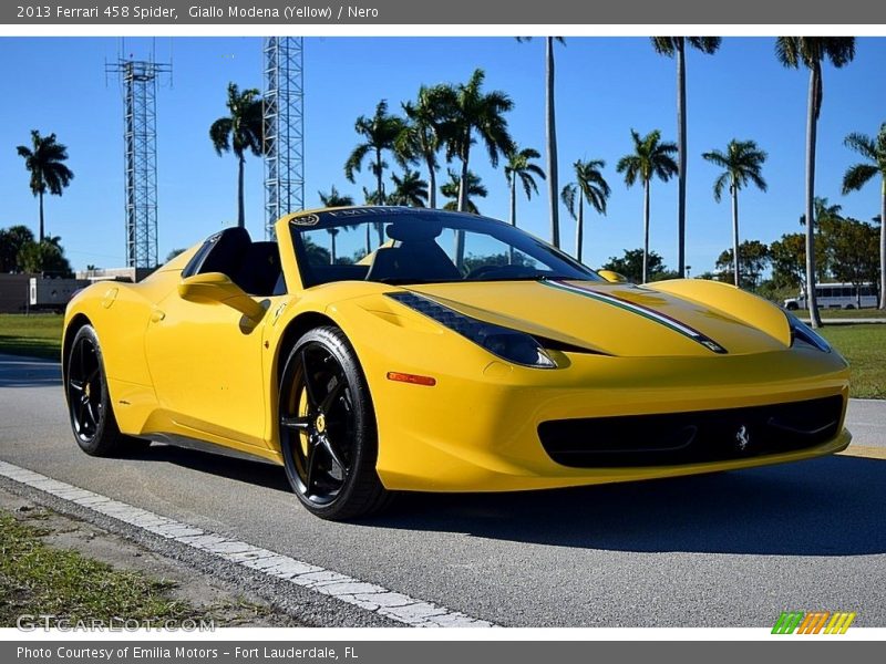 Giallo Modena (Yellow) / Nero 2013 Ferrari 458 Spider