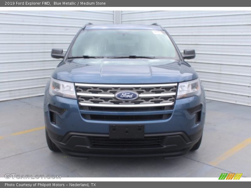 Blue Metallic / Medium Stone 2019 Ford Explorer FWD