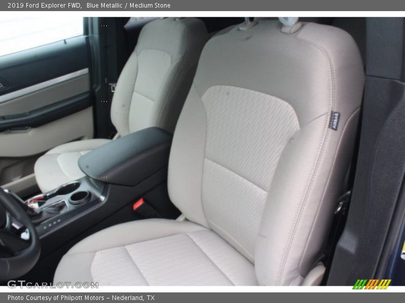 Blue Metallic / Medium Stone 2019 Ford Explorer FWD