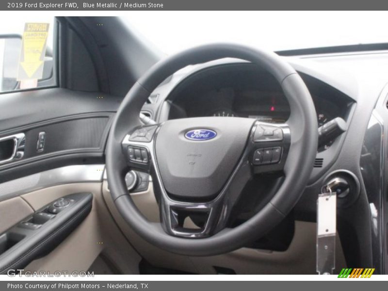 Blue Metallic / Medium Stone 2019 Ford Explorer FWD