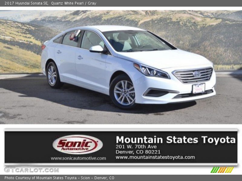 Quartz White Pearl / Gray 2017 Hyundai Sonata SE