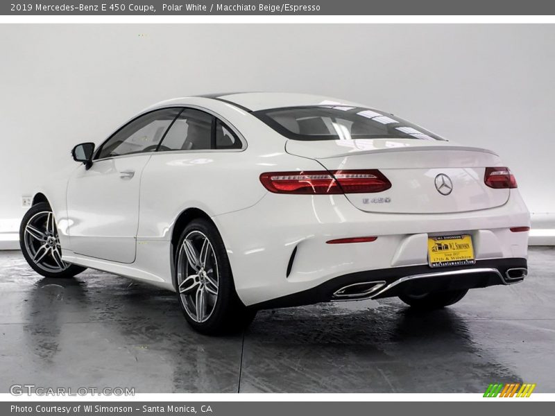 Polar White / Macchiato Beige/Espresso 2019 Mercedes-Benz E 450 Coupe