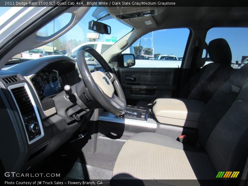 Bright White / Dark Slate Gray/Medium Graystone 2011 Dodge Ram 1500 SLT Quad Cab 4x4