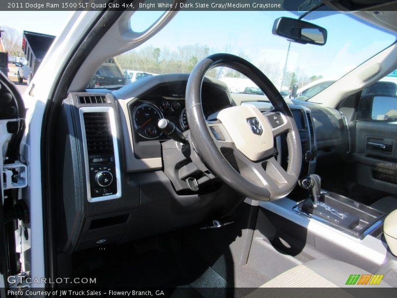 Bright White / Dark Slate Gray/Medium Graystone 2011 Dodge Ram 1500 SLT Quad Cab 4x4