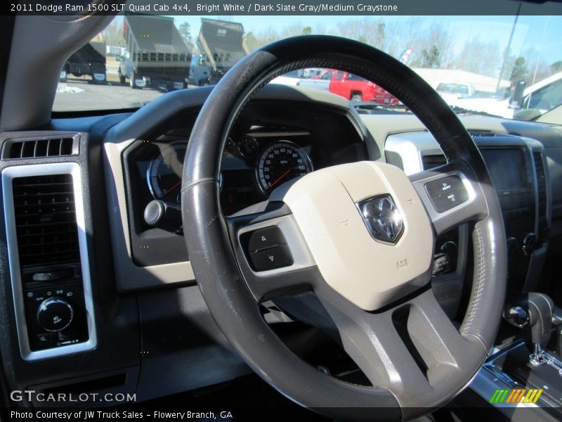 Bright White / Dark Slate Gray/Medium Graystone 2011 Dodge Ram 1500 SLT Quad Cab 4x4