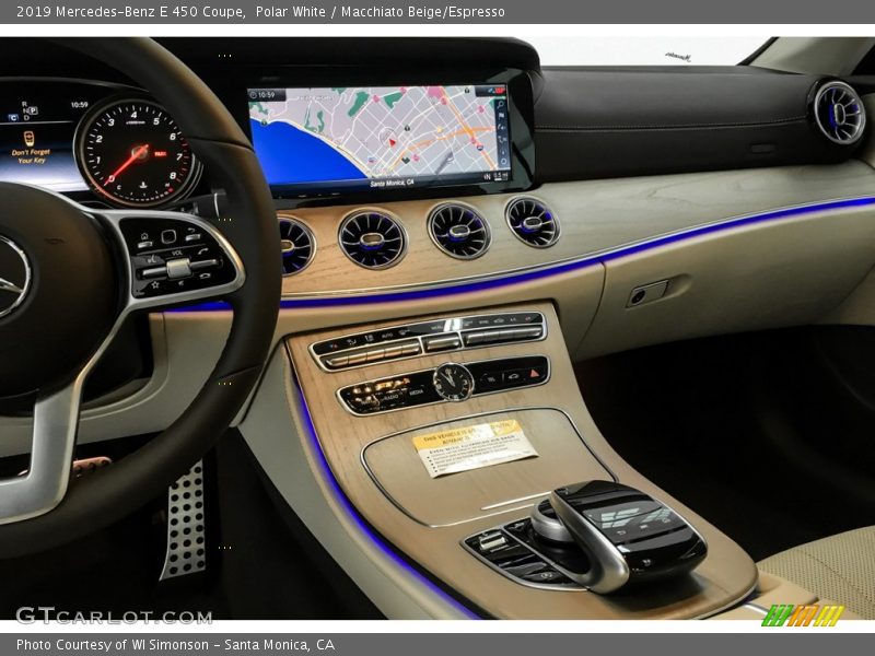 Polar White / Macchiato Beige/Espresso 2019 Mercedes-Benz E 450 Coupe
