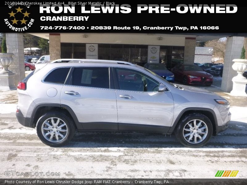 Billet Silver Metallic / Black 2018 Jeep Cherokee Limited 4x4