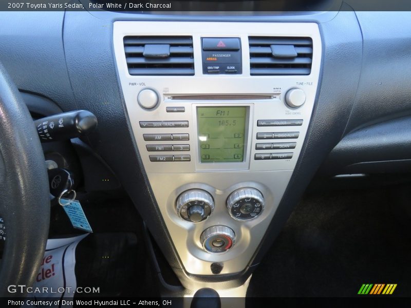 Polar White / Dark Charcoal 2007 Toyota Yaris Sedan