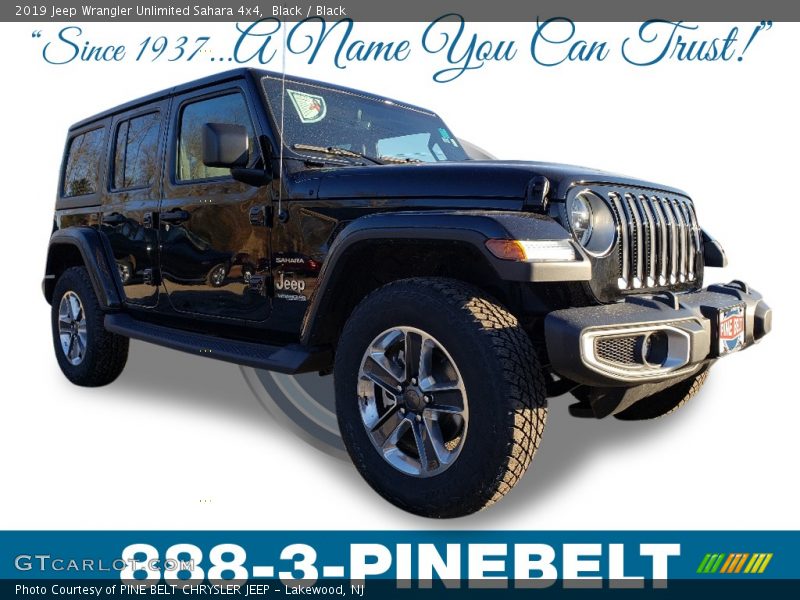 Black / Black 2019 Jeep Wrangler Unlimited Sahara 4x4