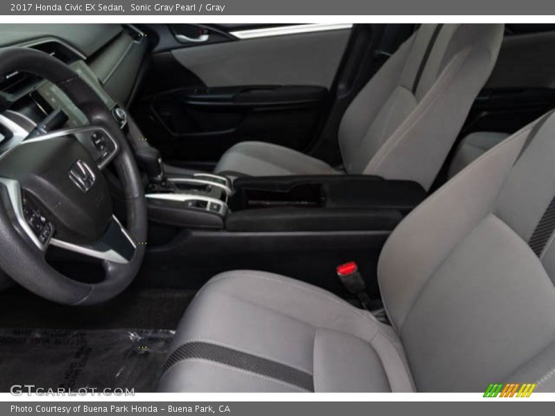 Sonic Gray Pearl / Gray 2017 Honda Civic EX Sedan