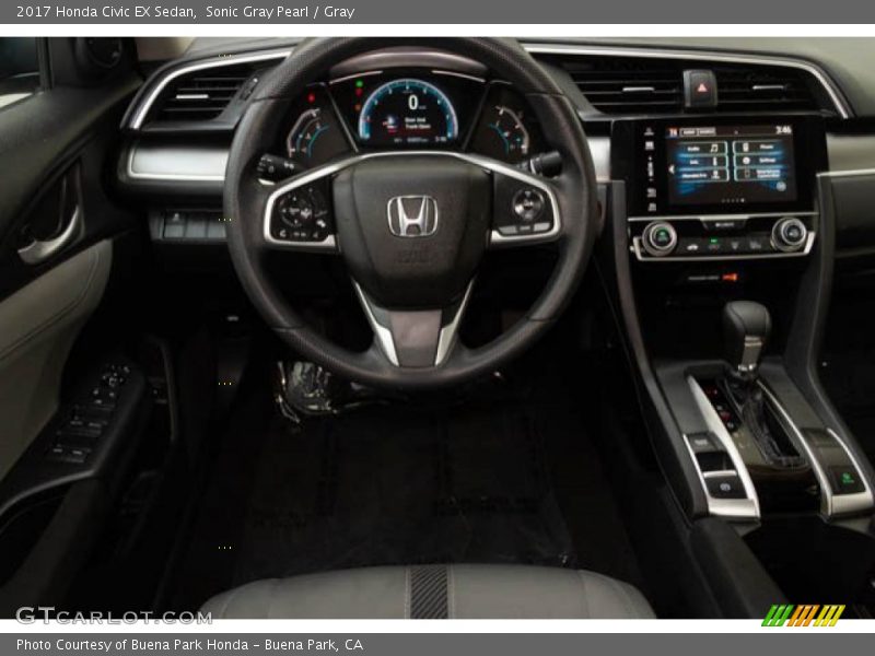 Sonic Gray Pearl / Gray 2017 Honda Civic EX Sedan