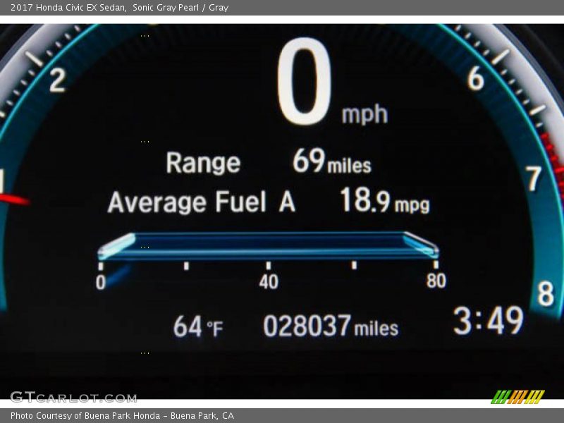 Sonic Gray Pearl / Gray 2017 Honda Civic EX Sedan