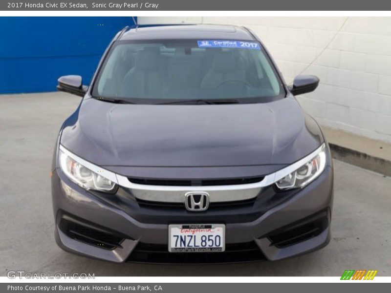 Sonic Gray Pearl / Gray 2017 Honda Civic EX Sedan