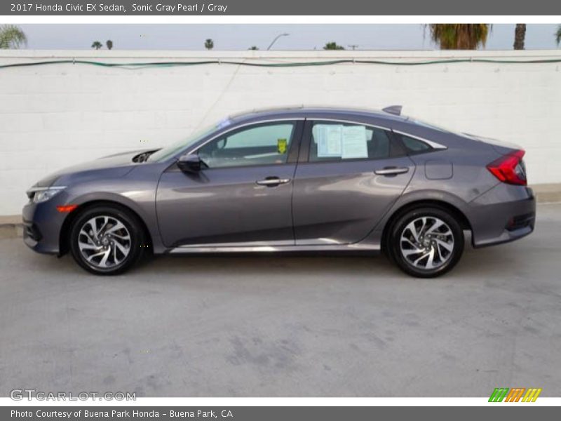 Sonic Gray Pearl / Gray 2017 Honda Civic EX Sedan