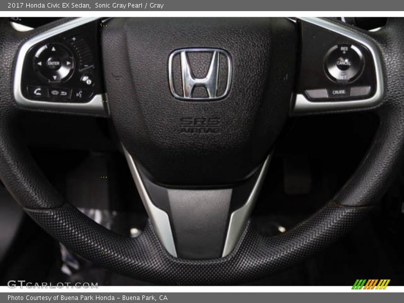 Sonic Gray Pearl / Gray 2017 Honda Civic EX Sedan