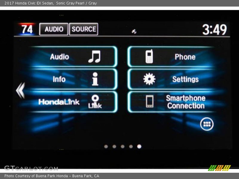 Sonic Gray Pearl / Gray 2017 Honda Civic EX Sedan