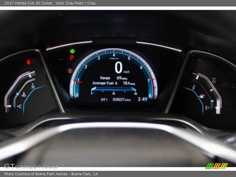 Sonic Gray Pearl / Gray 2017 Honda Civic EX Sedan
