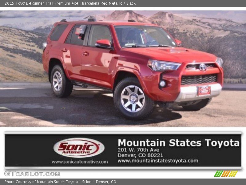 Barcelona Red Metallic / Black 2015 Toyota 4Runner Trail Premium 4x4