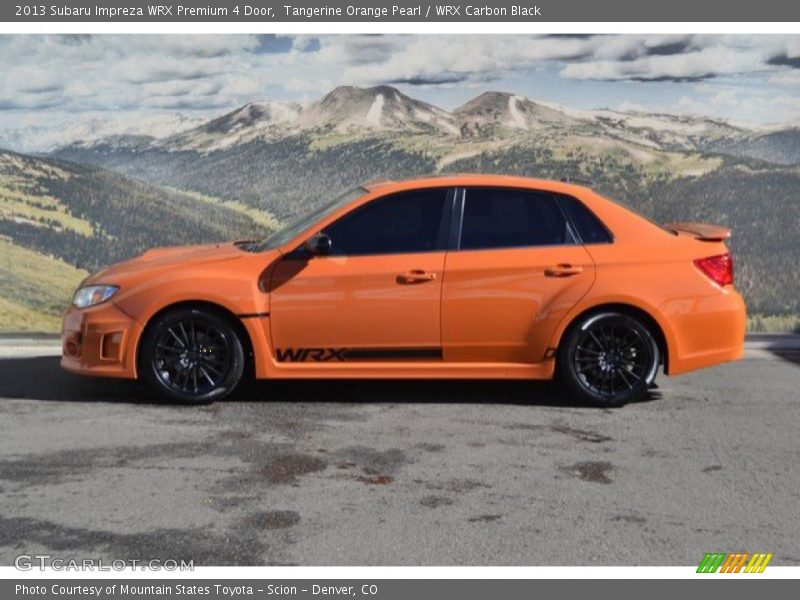 Tangerine Orange Pearl / WRX Carbon Black 2013 Subaru Impreza WRX Premium 4 Door
