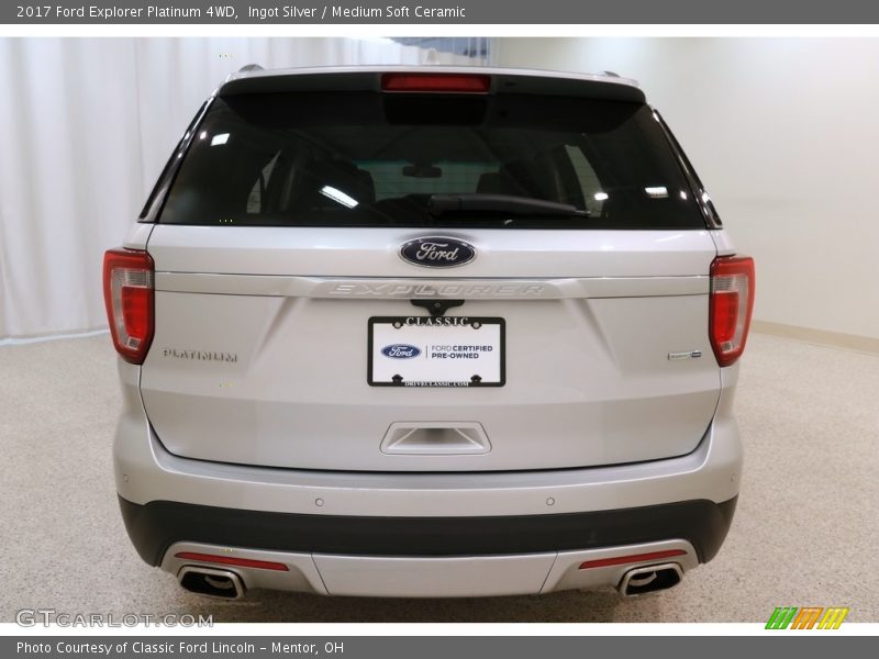 Ingot Silver / Medium Soft Ceramic 2017 Ford Explorer Platinum 4WD