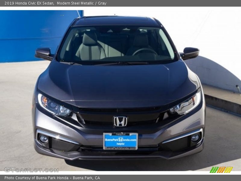 Modern Steel Metallic / Gray 2019 Honda Civic EX Sedan