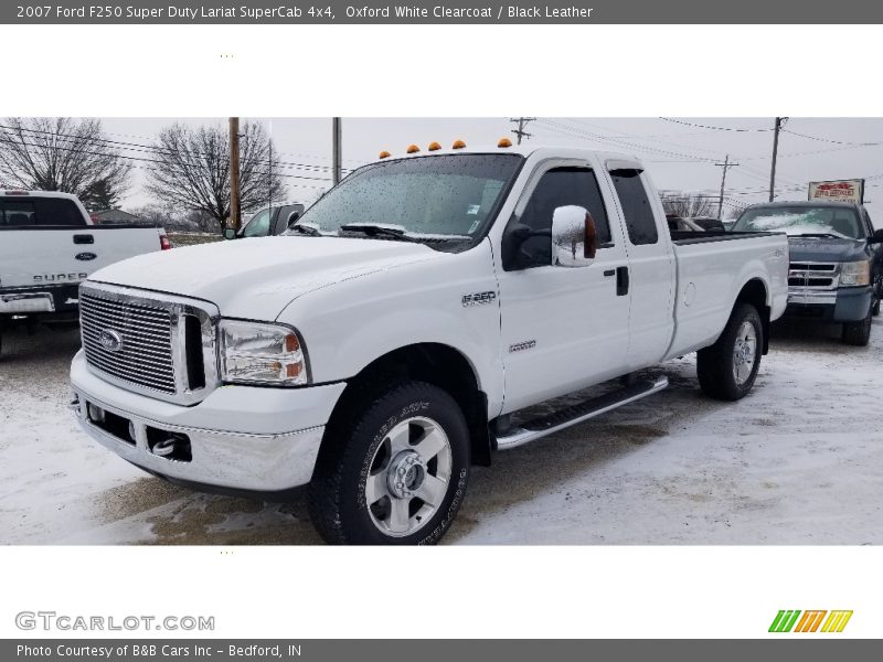 Oxford White Clearcoat / Black Leather 2007 Ford F250 Super Duty Lariat SuperCab 4x4