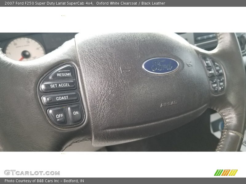Oxford White Clearcoat / Black Leather 2007 Ford F250 Super Duty Lariat SuperCab 4x4