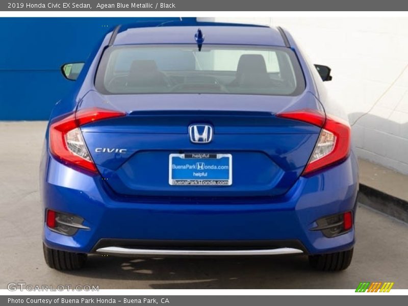 Agean Blue Metallic / Black 2019 Honda Civic EX Sedan