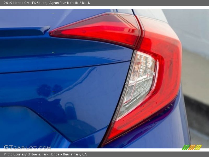 Agean Blue Metallic / Black 2019 Honda Civic EX Sedan