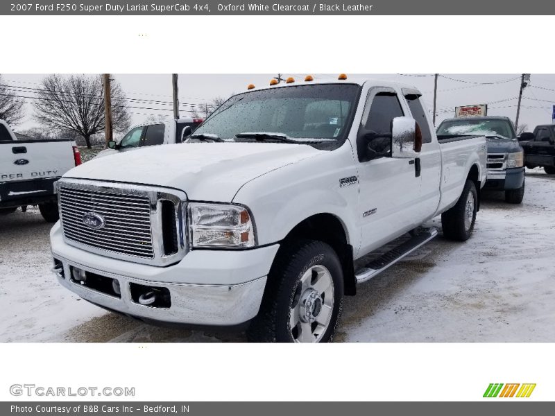 Oxford White Clearcoat / Black Leather 2007 Ford F250 Super Duty Lariat SuperCab 4x4