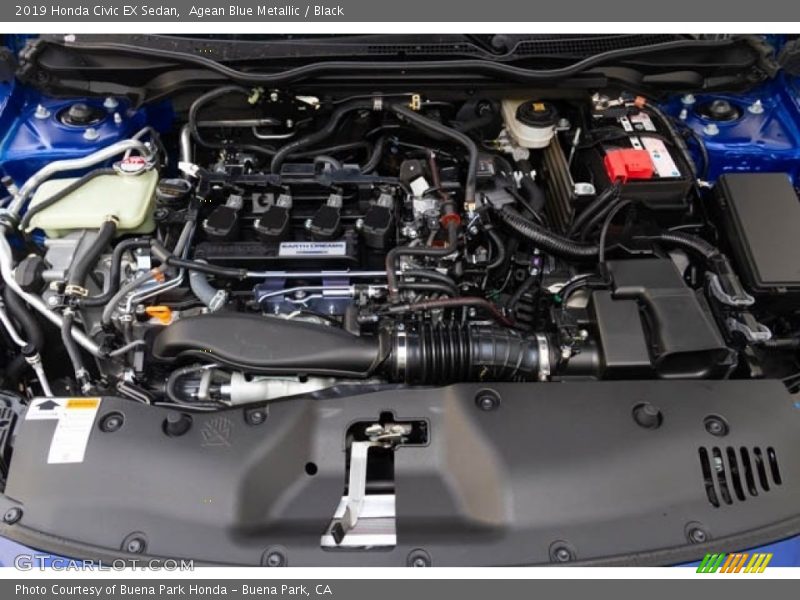 Agean Blue Metallic / Black 2019 Honda Civic EX Sedan