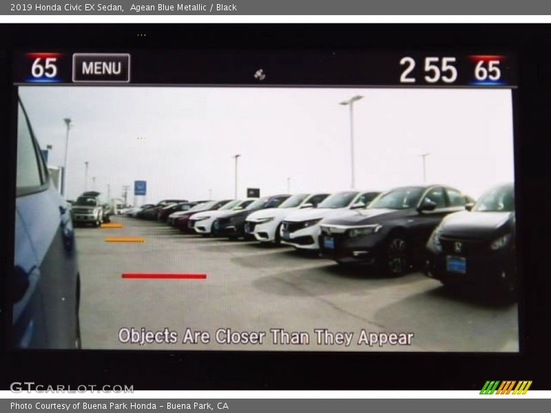 Agean Blue Metallic / Black 2019 Honda Civic EX Sedan