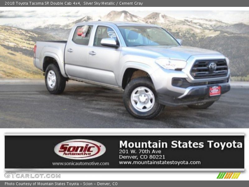 Silver Sky Metallic / Cement Gray 2018 Toyota Tacoma SR Double Cab 4x4